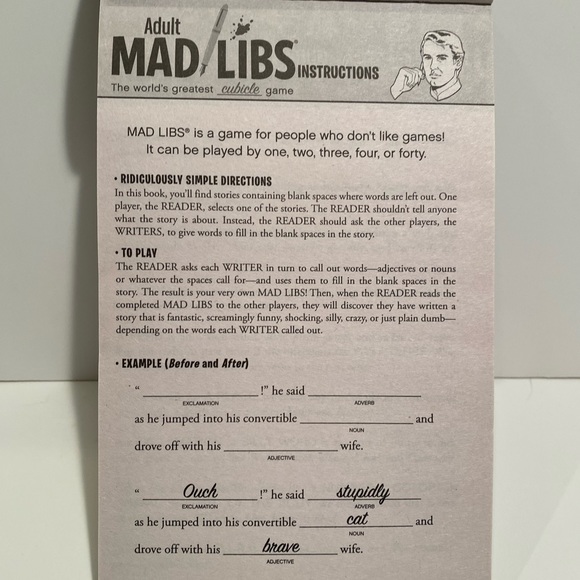 Adult Mad Libs Worlds greatest cubicle game - Picture 3 of 4